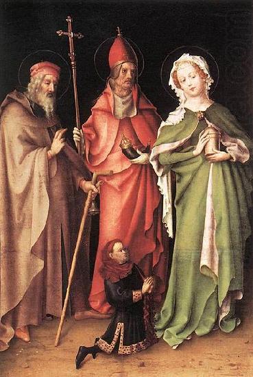 Stefan Lochner Saints Catherine, Hubert, and Quirinus with a Donor china oil painting image